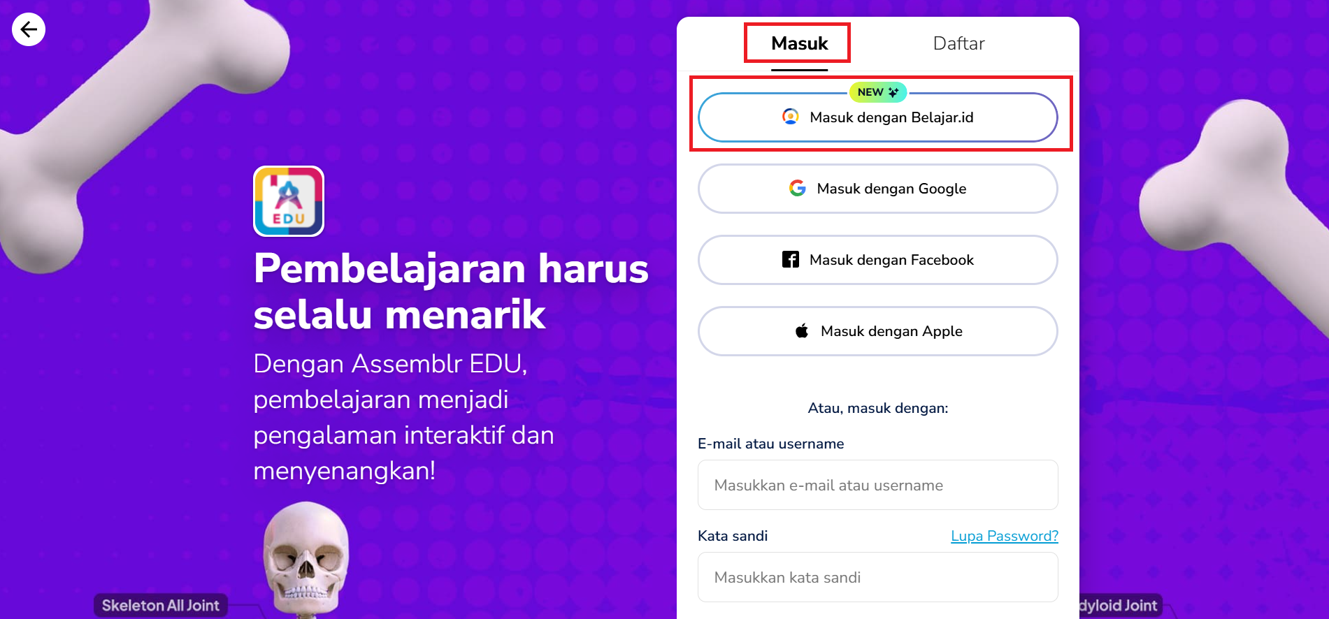 Panduan Menautkan Akun belajar.id ke Assemblr EDU – Rumah Pendidikan